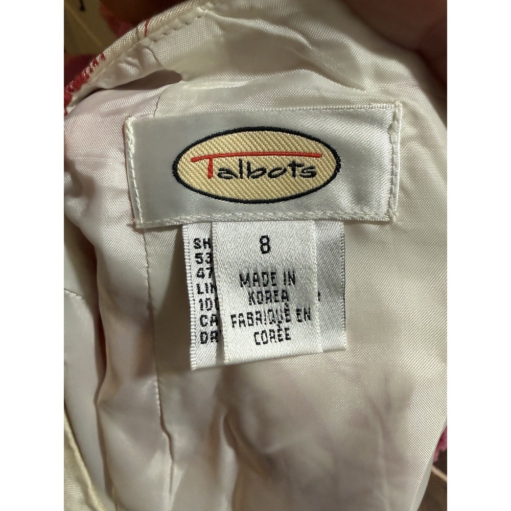 Talbots Asian Theme Womens Skirt Size 8 Silk Cream Red - Picture 3 of 4